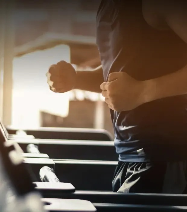 Man running on treadmill 