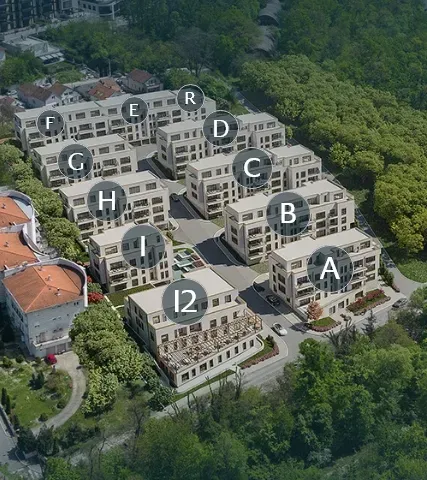 Aerial view of the Kings Fountain Apartments