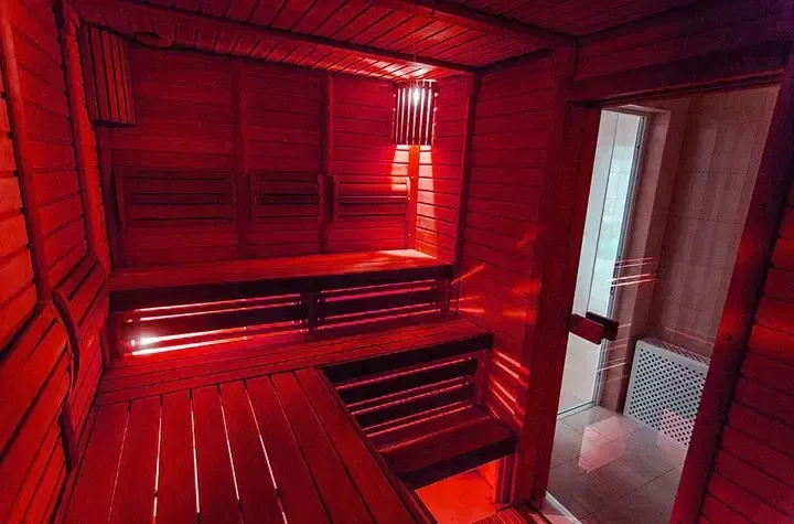 A wellness infrared sauna